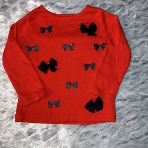 Carter’s Red Long Sleeve with Black Bows Size 12 Months